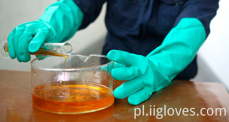 Odporna na chemikalia nitrylowa pełna powłoka rękawiczka wodoodporna kwasowy olej odporny na olejek domowy rękawiczki czyszczące narzędzia